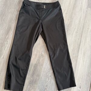 St. John Classic Black Satin Button Trousers